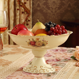 英美式陶瓷水果碗欧式高脚果盘茶几奢华家居摆件客厅餐桌创意套装
