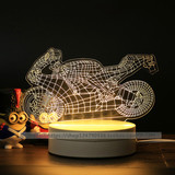 视觉3D摩托车立体装饰床头灯LED护眼台灯卧室小夜灯创意男生礼物