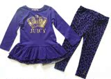 2015秋装新款正品美国原单juicy-couture梦幻紫套装二件套