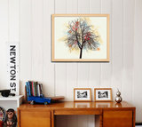 客厅装饰画玄关 餐厅挂画 抽象发财树生命树单幅有框画 简约油画