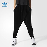 adidas 阿迪达斯 三叶草 女子 运动裤 黑 AJ7165