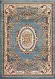 美国代购 地毯 RUGS AREA现代装饰方形地毯 浅蓝色棕色花纹图案