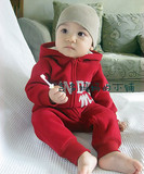韩版冬款婴儿连体衣连帽爬服运动保暖加绒哈衣宝宝男女儿童外出服