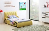 现代创意1.2米儿童床 小床单人床 设计师儿童房家具皮床汽车床