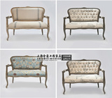 法式美式实木雕花沙发椅/新古典双人沙发创意设计师家具奢华别墅