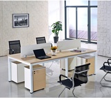 F50青岛四腿钢制四人位组合办公桌员工位电脑卡座屏风工作位家具