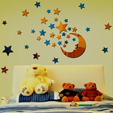 创意儿童房墙贴画房间天花板装饰3D立体镜面墙贴星星卧室温馨贴纸