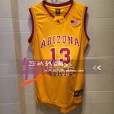 正品 NBA NCAA 亚利桑那州立大学 13号哈登 男篮球服SW球衣刺绣黄