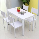 长方形餐桌椅子特价简约现代 快餐店钢木桌椅一桌四椅组合饭桌子