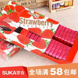 包邮日本进口零食* Meiji明治至尊钢琴草莓夹心巧克力 26枚120g
