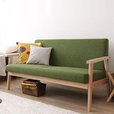 日式简易宜家小型简约单人双人三人办公实木布艺沙发椅组合可拆洗