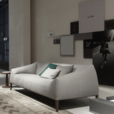 北欧宜家简约现代实木布艺沙发组合三人小户型样板房设计沙发　