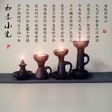 中式老煤油灯烛台宋代青灯仿古做旧陶瓷烛台酥油灯禅意装饰品摆件
