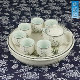 景德镇陶瓷茶壶茶杯套装8头茶具珍珠釉亚光含礼盒 正品包邮