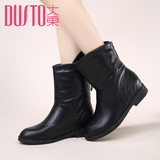 大东2015冬季新款时装靴 韩版中跟中筒靴 后拉链女靴D5D2628R