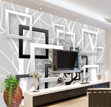 壁秀现代简约3D创意设计大型壁画沙发客厅电视背景墙纸壁纸影视墙