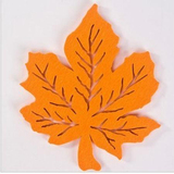 定制激光雕刻时尚创意橙色树叶镂空布艺毛毡杯垫隔热餐垫吸水杯垫