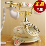 无线插卡老式古董家用转盘办公仿古电话机欧式电话机白色座机美式