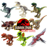 兼容乐高侏罗纪世界公园恐龙积木人仔迅猛龙逃脱双脊龙伶盗龙玩具