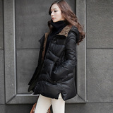 羽绒服女2015冬季新款韩版加厚羽绒服 中长款大码宽松外套女装潮