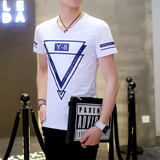 夏装新款男士短袖t恤潮流品牌韩版修身青少年打底小衫半袖体恤桖