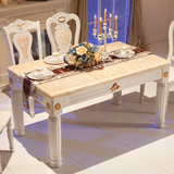 天然大理石餐桌中式进口橡木特价饭桌欧式长方形实木餐椅餐桌