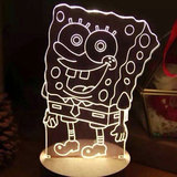 海绵宝宝创意3D立体小夜灯床头灯LED台灯圣诞节生日礼物情人礼品