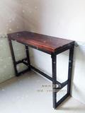 价美式铁艺吧台餐桌椅实木高脚酒吧椅凳休闲复古咖啡厅靠墙桌椅特