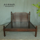东南亚风格1米5实木床美式/古今原木BD102-4A泰式实木硬板双人床