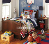 美式乡村淘实木儿童床简约类橡木床1.2米单人床1米2拼接男女孩