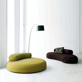 现代简约三人客厅布艺沙发组合 创意圆弧形沙发单人小户型布沙发
