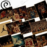 乔丹海报 牛皮纸画 篮球明星贴画 NBA挂画 乔丹之翼 复古装饰画