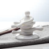 陶瓷汤匙垫 双用汤匙托 筷子托 骨瓷筷子架 纯白色汤匙架骨质瓷
