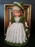 歐洲古董收藏品 裝飾物 手工艺冷衣裳娃娃  可合眼 生日禮物