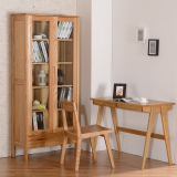 欧娜百合日式纯全实木书柜红橡木书房家具组合书柜展示柜储物柜