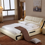 新款现代真皮床软体床1.5 1.8米皮艺床卧室双人床卧室成套家具