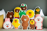 韩国日本原单line生活卡通可爱布朗熊可妮兔莎莉形状卡通抱枕靠垫