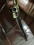 包邮纯铜骷髅头钥匙扣手工diy挂件哈雷摩托车机车钥匙改装钥匙