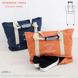 韩版帆布旅行袋手提女大单肩短途旅游商务可套行李拉杆箱健身包