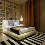 黑白条纹宜家地毯客厅茶几沙发地毯卧室床边手工腈纶地毯满铺定制