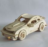 火小汽车益智玩具车女童礼物汽车儿童玩具拼装车模型木质仿真保时
