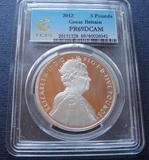 评级币 英国 2012年5镑女王登基60周年精制纪念银币 天印PR69dcam
