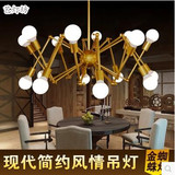 金蜘蛛吊灯个性餐厅创意蜘蛛灯现代简约客厅卧室铁艺大吊灯工程灯