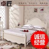 卓匠韩式田园床欧式公主床白色实木床橡木床1.5现代双人床1.8米床
