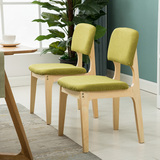 杰尼特家用实木餐椅简约餐桌椅布艺软包椅现代曲木椅子咖啡椅