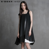 s.deer圣迪奥专柜正品夏季设计感优雅连衣裙S14281291