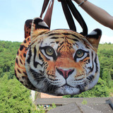 可爱老虎 豹子3D印花图案韩版女包 手提单肩包帆布包包