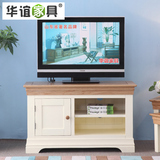 华谊家具原木纯 欧式电视柜茶几组合柜 橡木柜子机柜简单实木家具