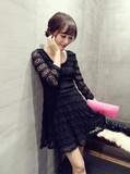 十月妈咪2016春季新款时尚孕妇装上衣 韩版长袖孕妇蕾丝连衣裙子
