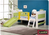 彩色儿童床实木男孩女孩公主床带护栏床松木家具小孩床小床单人床